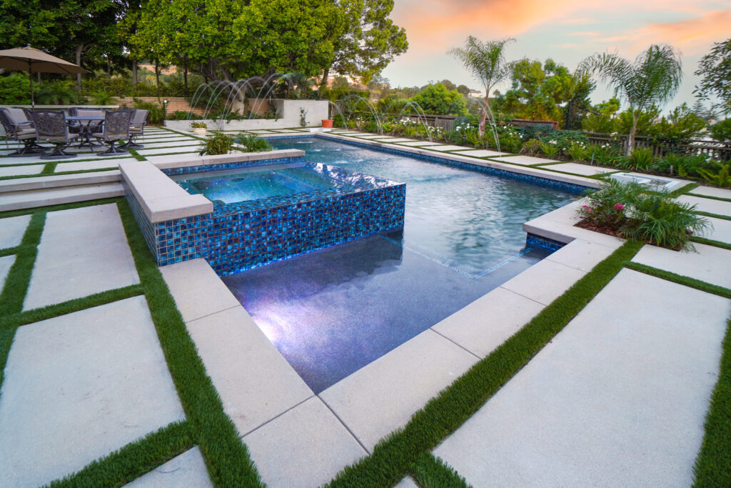 Contemporary Modern Pool & Raised Spa Construction Company